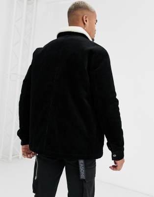 cotton borg lined cord trucker jacket