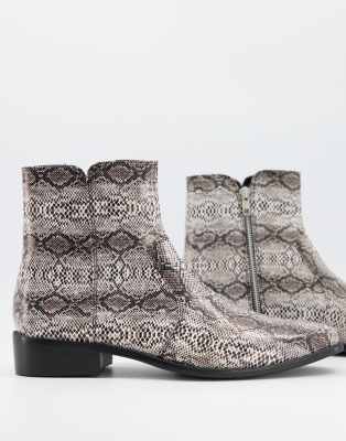 bottines cuir serpent