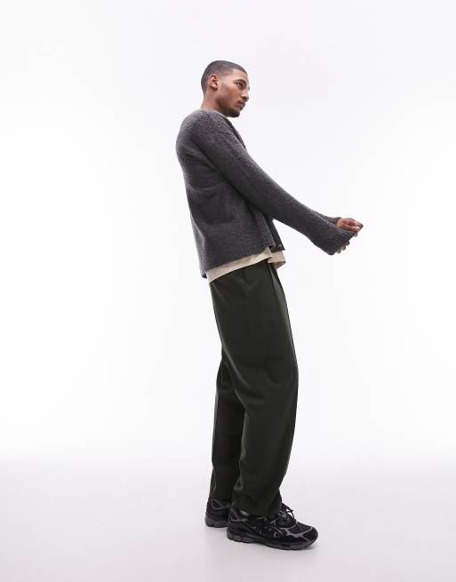 Topman boucle cardigan in charcoal, 2 of 4