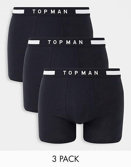 Underwear & Socks Underwear/Topman boxer briefs in black 3pk 