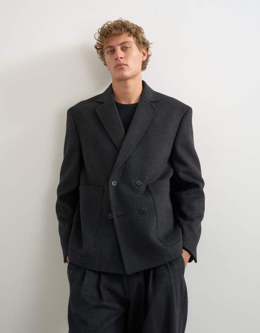 Topman - Double-breasted pak met textuur in antracietgrijs, 3 van 3