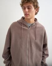 Topman boxy fit funnel neck hoodie in putty