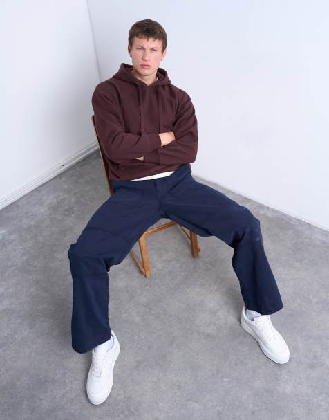 Topman boxy fit hoodie in brown - view 1