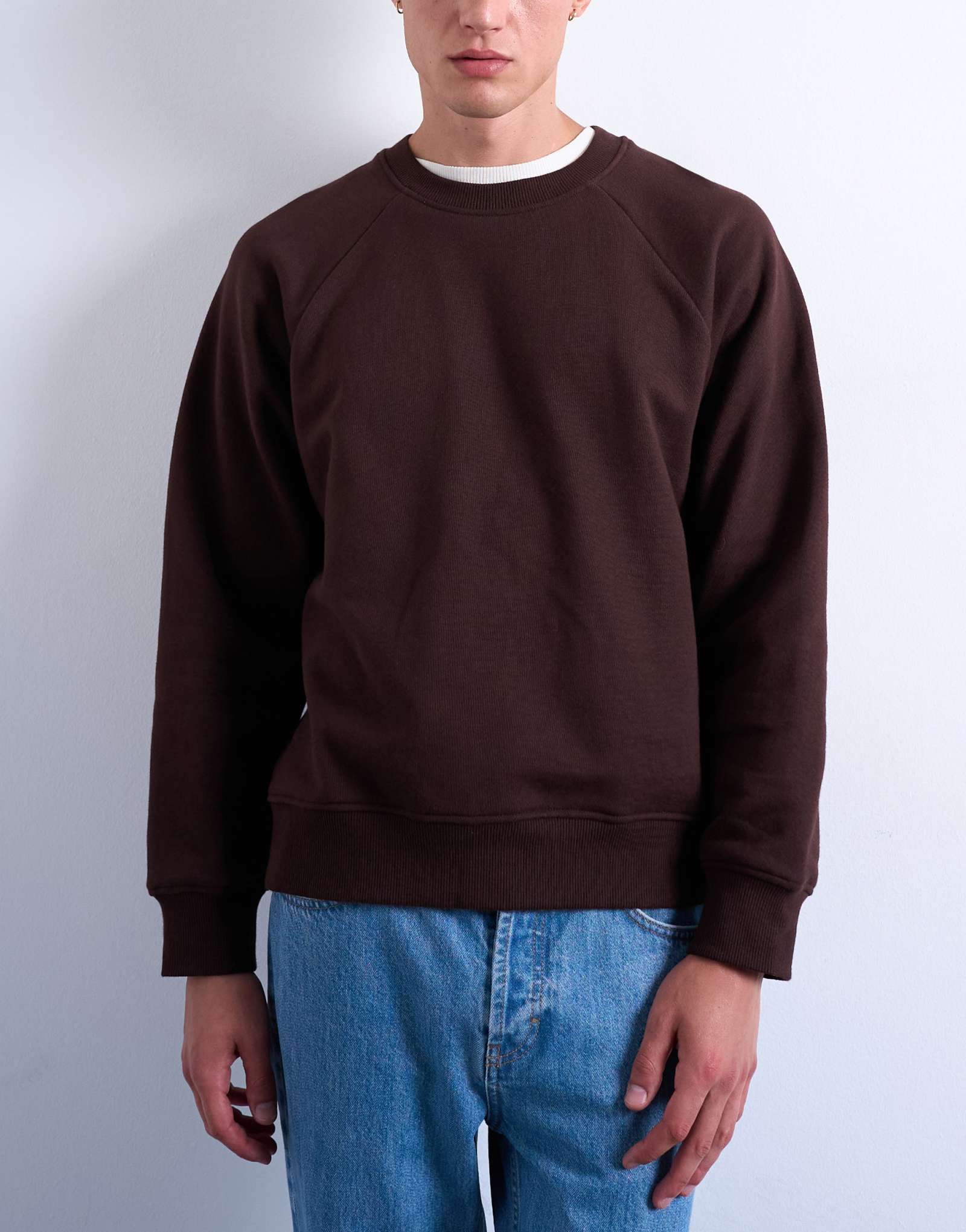 Облегающая толстовка-реглан Topman коричневого цвета