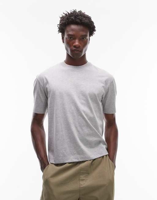 Topman boxy fit t-shirt in grey marl