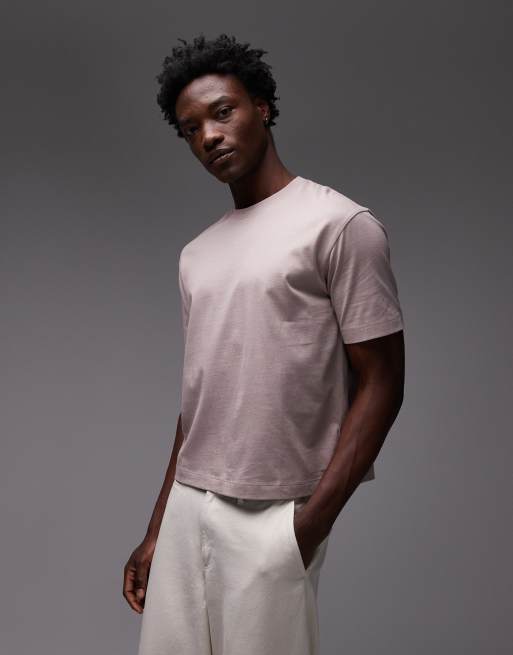 Topman boxy fit t-shirt in mink