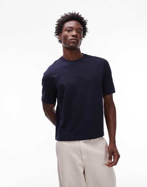 Topman boxy fit t-shirt in navy
