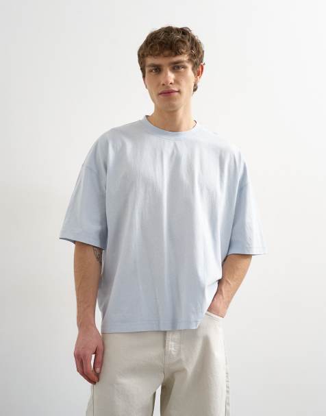 Topman boxy fit t-shirt in washed blue - view 1