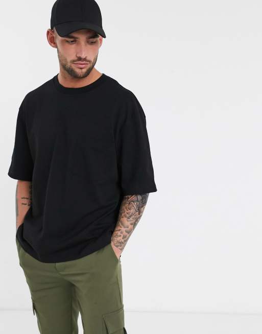Topman boxy t-shirt in black