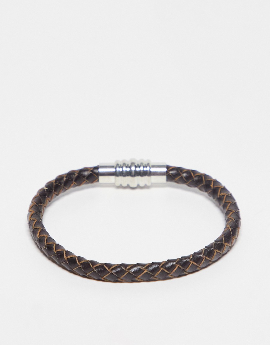 Topman bracelet in brown with silver detail