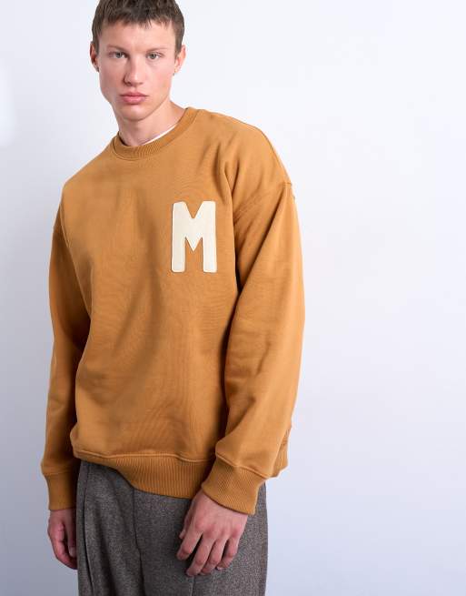 Topman – Brązowa bluza oversize z haftowanym napisem „Maison de Chambrey” na plecach, 3 z 5