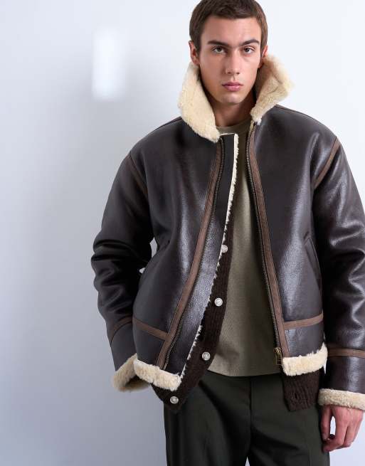 Topman – Brązowa kurtka ze sztucznego kożuszka, 3 z 5