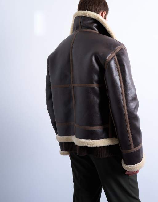 Topman – Brązowa kurtka ze sztucznego kożuszka, 5 z 5