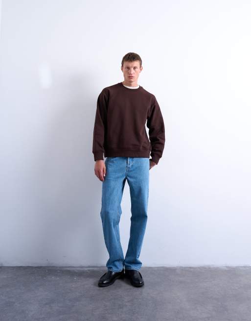Topman – Brązowa raglanowa bluza o pudełkowym kroju, 2 z 5