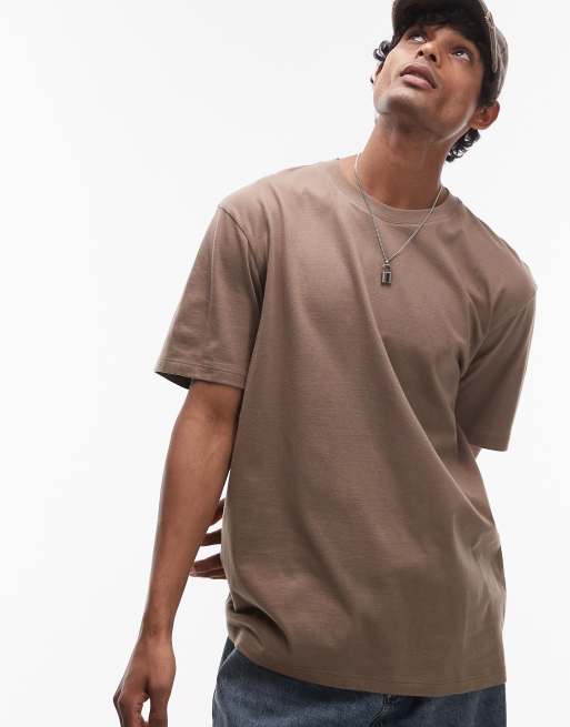 Topman – Brązowy T-shirt oversize