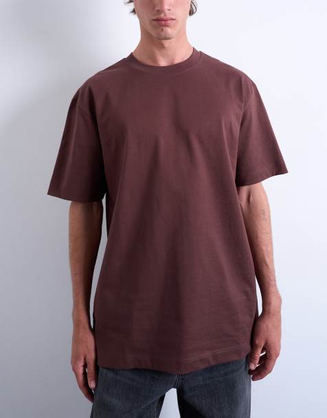 Topman – Brązowy T-shirt oversize - view 1