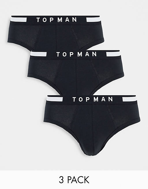 Underwear & Socks Underwear/Topman briefs in black 3pk 