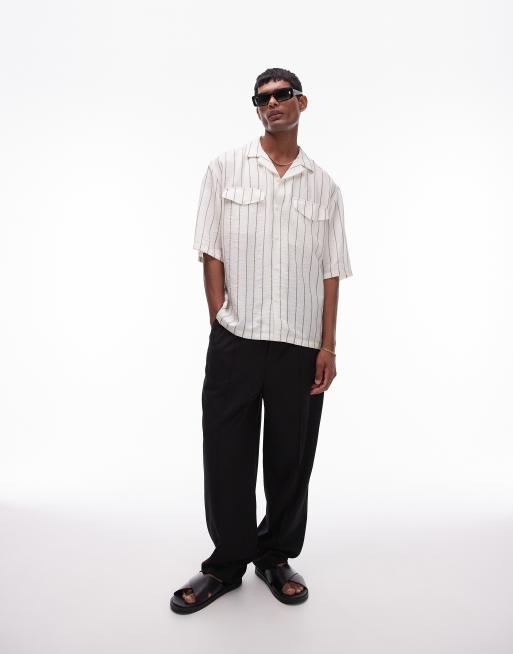 Topman - Broek met wijde pijpen in zwart