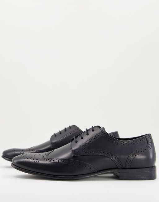Topman - Brogueschoenen van echt leer in zwart