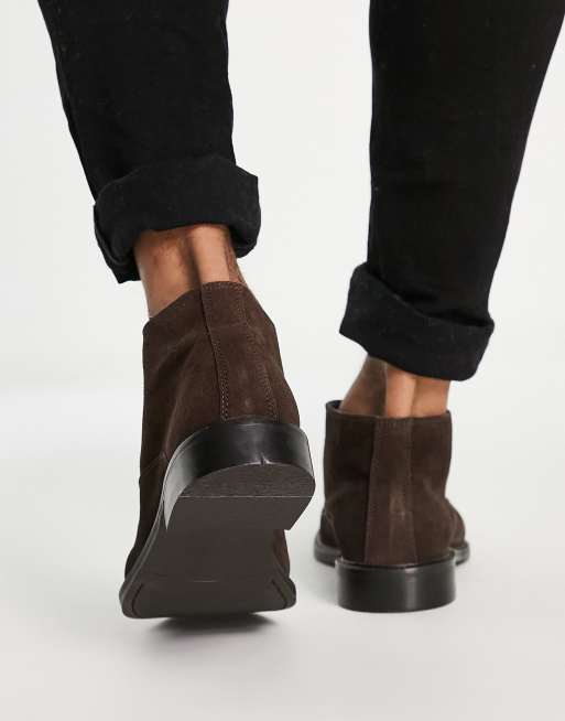 Topman brown real suede chukka boots | ASOS display picture 1