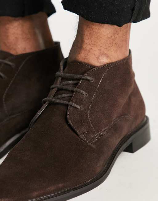  Brown Chukka Boots Suede Minimalist Design Topman brown real suede chukka boots | ASOS main image 3