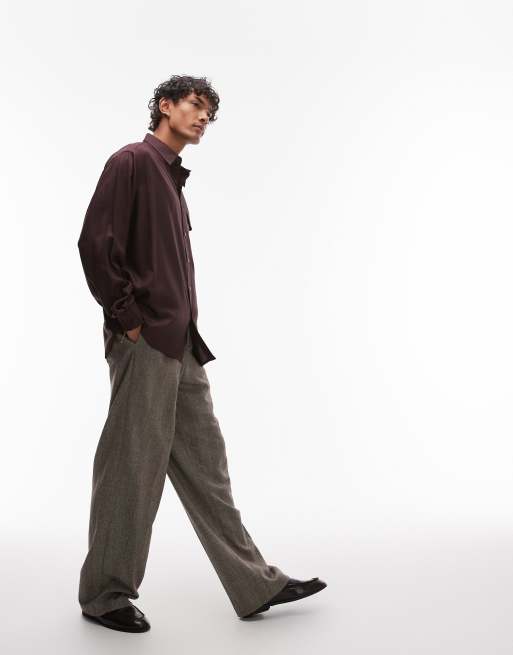 Topman - Brun oversized skjorte, 2 af 4