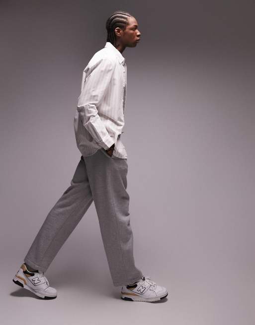 Topman - Brun-stribet Oxford-skjorte med lange ærmer i afslappet pasform, 3 af 4