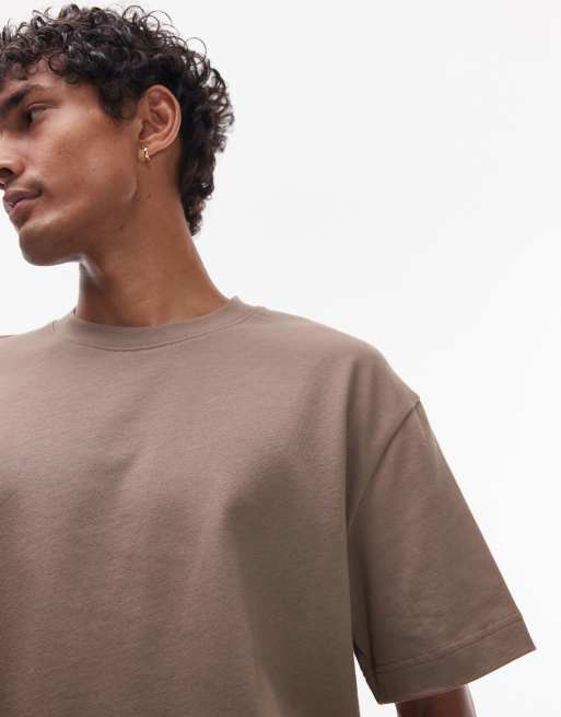 Topman - Brun T-shirt i afslappet pasform, 2 af 4