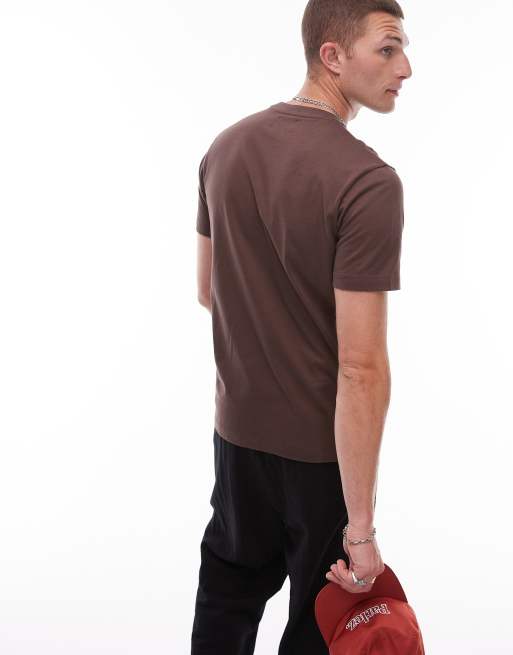 Topman – Brun t-shirt med klassisk passform, 4 av 4