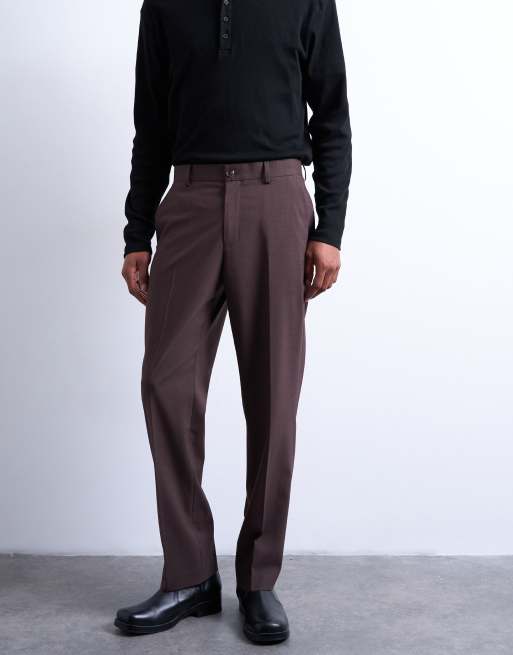 Topman – Bruna, raka byxor i yllestil, 2 av 5