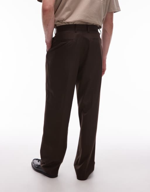 Topman - Brune habitbukser med vide ben, 3 af 5