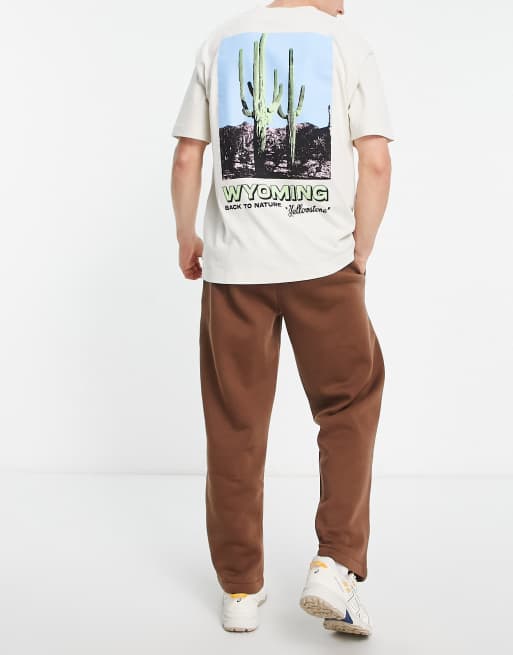 Topman - Brune joggingbukser med lige ben, 2 af 4