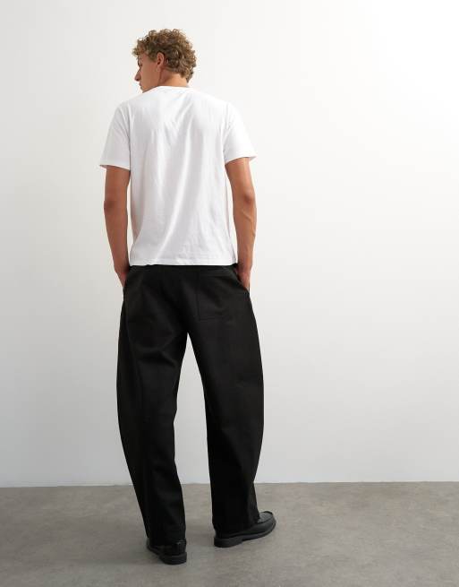 Topman byxor med barrel-passform i svart, 4 av 5