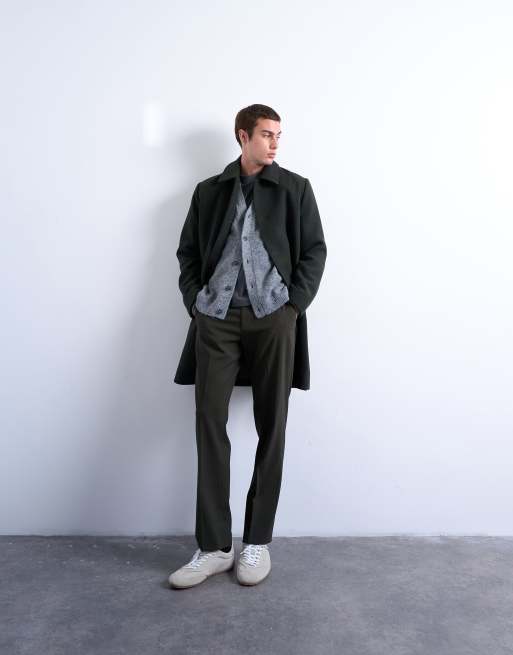 Topman - Caban en laine mélangée - Vert foncé, 2 de 5