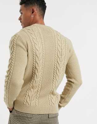 stone cable knit jumper