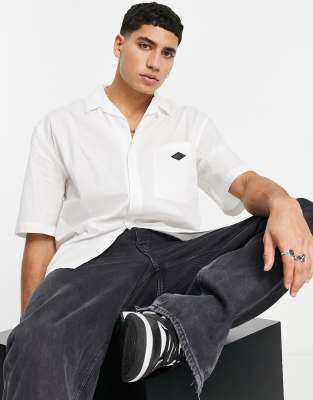 Topman - Camicia a maniche corte con rever, colore bianco