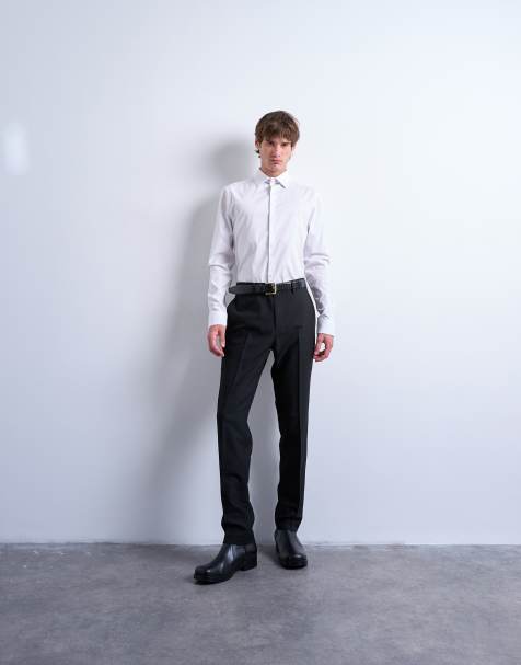 Topman - Camicia a maniche lunghe elegante bianca elasticizzata - view 1