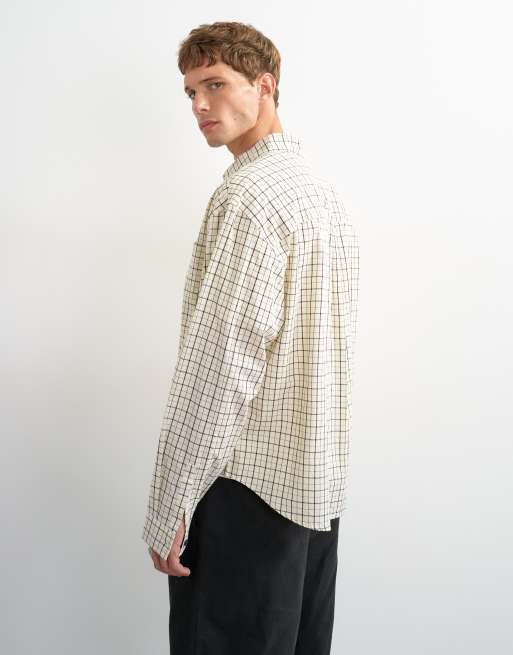 Topman - Camicia corta vestibilità comoda écru a quadri, 4 di 10