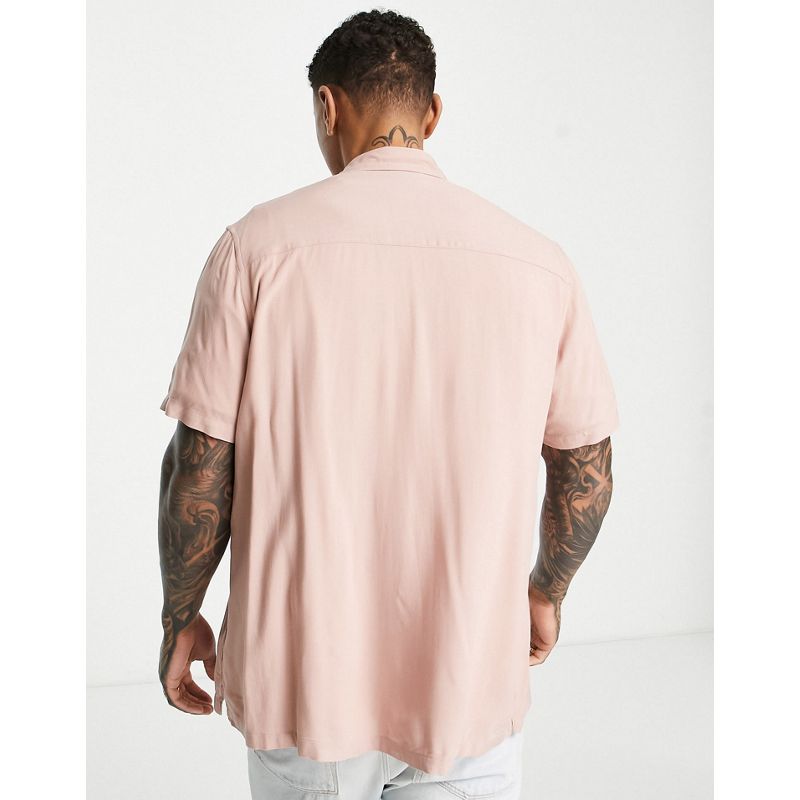 Topman - Camicia da bowling rosa a righe
