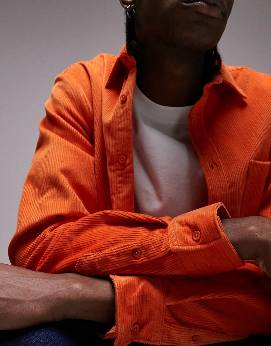 Camicia in velluto a coste arancione - Topman Camicia donna  - immagine2