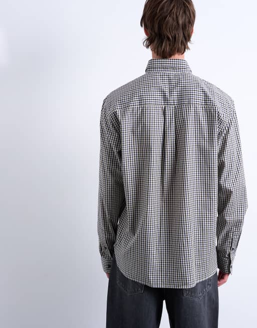 Topman - Camicia oversize blu a quadri, 5 di 5