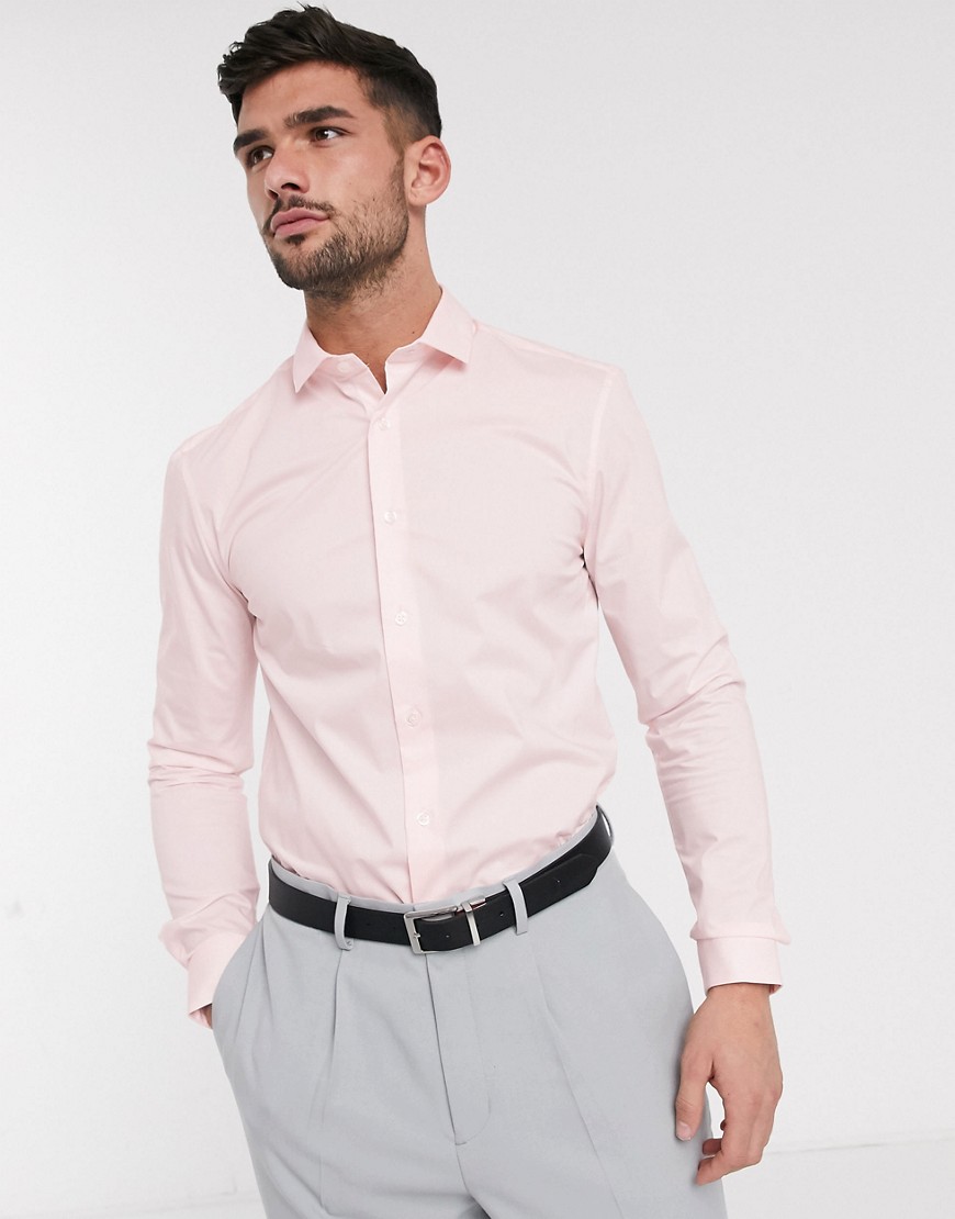 Topman - Camicia rosa a maniche lunghe
