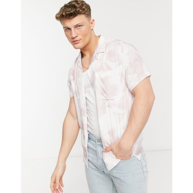 Camicie stampate Camicie Topman - Camicia rosa con stampa