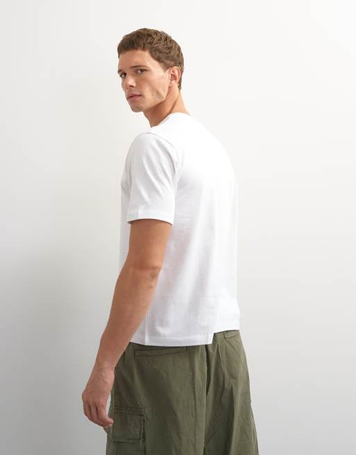 Topman - camiseta cropped de corte clásico en blanco, 5 de 5