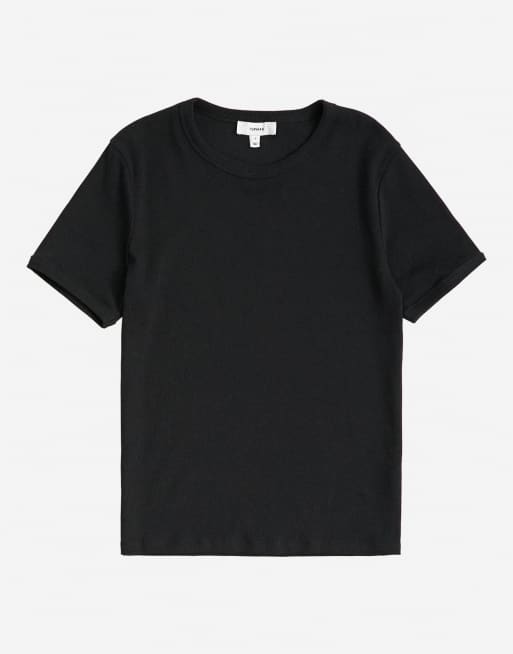 Topman - camiseta de canalé de corte slim en negro, 6 de 7