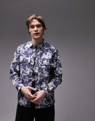 Topman Men's Camo Print Overshirt