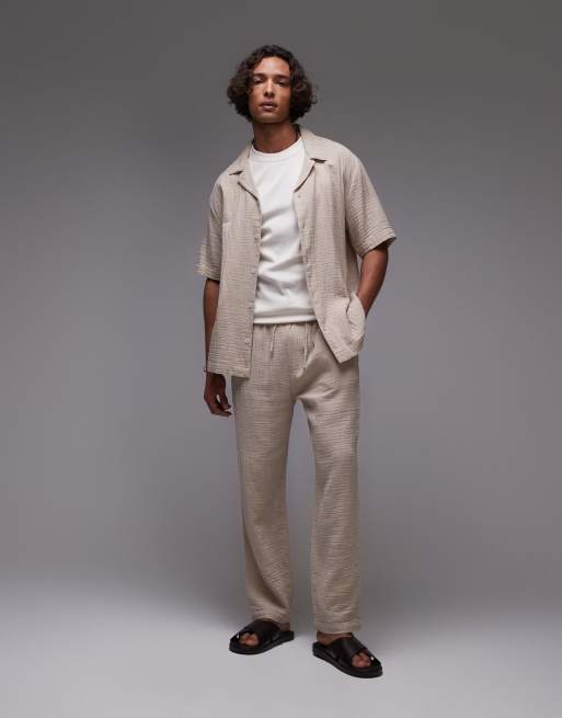 Topman - Canotta aderente a coste accollata écru, 2 di 4