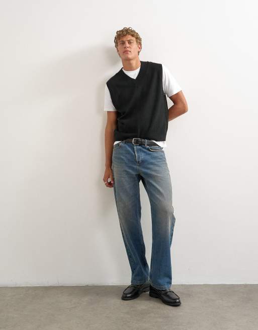 Topman canotta in maglia fine vestibilità classica nera, 3 di 5