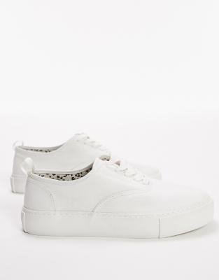 Topman canvas scorch sneakers in white