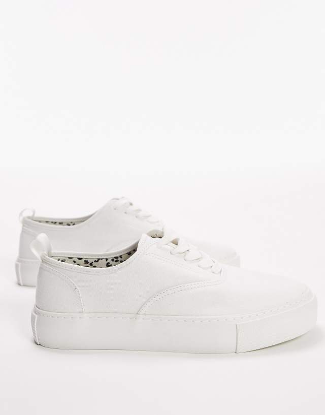 Topman canvas scorch sneakers in white